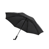 Зонт автоматический с фонариком Xiaomi 90 Points Automatic Reverse Folding Umbrella, Black